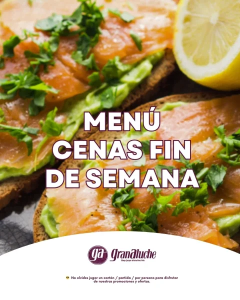 Descubre nuestros menús para cenas de fin de semana en Bingo Gran Aluche